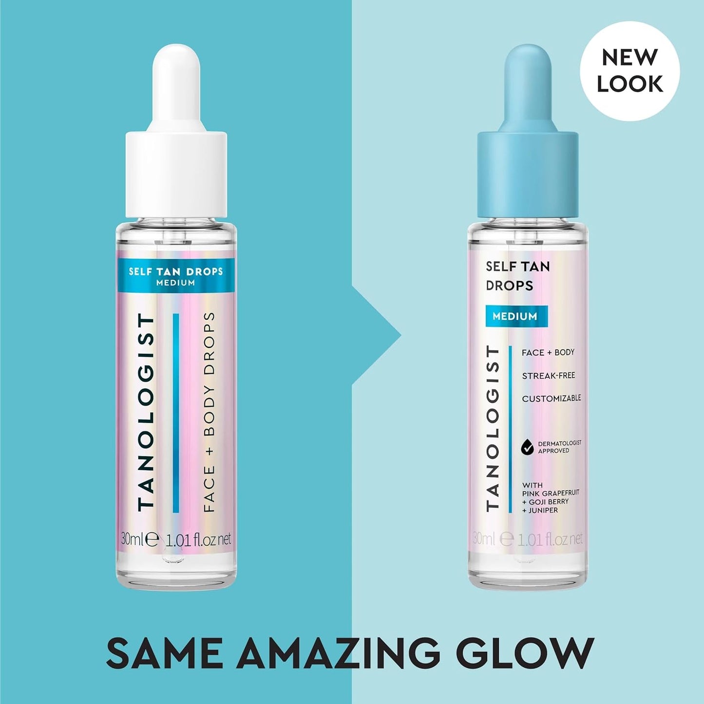Medium Self-Tan Drops, Face Tanning Drops, 1.01 Fl Oz | Buildable Self-Tanning Glow, Face Self Tanner to Mix with Moisturizer, Bronzing Drops, Streak-Free, Non-Comedogenic