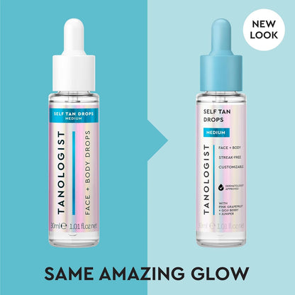 Medium Self-Tan Drops, Face Tanning Drops, 1.01 Fl Oz | Buildable Self-Tanning Glow, Face Self Tanner to Mix with Moisturizer, Bronzing Drops, Streak-Free, Non-Comedogenic
