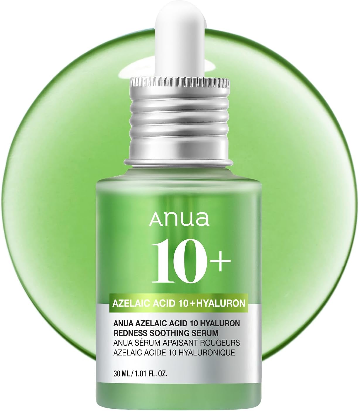 [Anua] Azelaic Acid 10 Hyaluron Redness Soothing Serum 1.01 Fl.Oz.(30Ml)｜Azelaicacid, Hyaluronic Acid, Non-Poreclogging, Korean Skincare, Soothing, Redness, Sensitive Skin, Acne-Prone