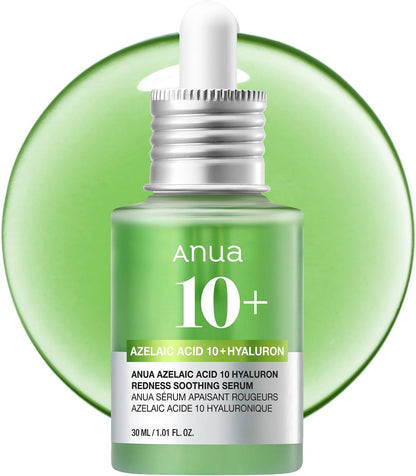 [Anua] Azelaic Acid 10 Hyaluron Redness Soothing Serum 1.01 Fl.Oz.(30Ml)｜Azelaicacid, Hyaluronic Acid, Non-Poreclogging, Korean Skincare, Soothing, Redness, Sensitive Skin, Acne-Prone